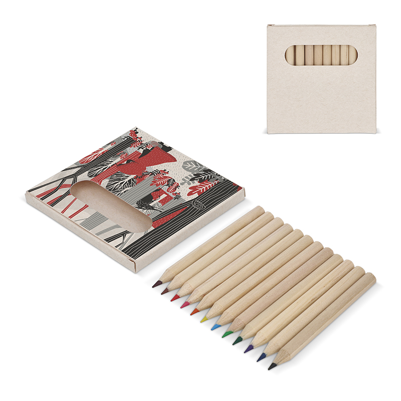 12 coloured pencils in box